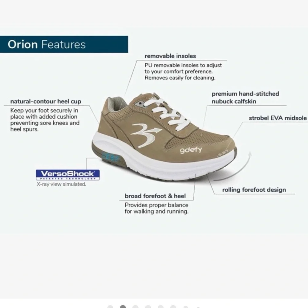 NWT GDEFY Orion Athletic shoes tan/ white‎ size 10